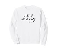 Most Ardently -Darcy In Jane Austen Handwriting Black Print Sweatshirt