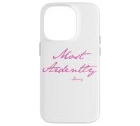 Most Ardently -Darcy In Jane Austen Handwriting Pink Print Case for iPhone 14 Pro