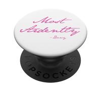 Most Ardently -Darcy In Jane Austen Handwriting Pink Print PopSockets Adhesive PopGrip