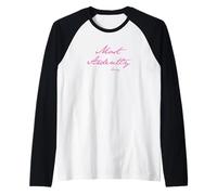 Most Ardently -Darcy in Jane Austen Handwriting Pink Print Raglan Baseball Tee