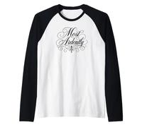 Most Ardently Jane Austen Ornate Black Lettering Raglan Baseball Tee