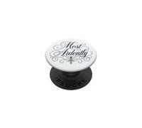 Most Ardently Jane Austen Ornate Navy Lettering PopSockets Adhesive PopGrip