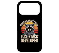 Most Feral Full Stack Developer Funny Raccoon Coder Dev Men Case for iPhone 17 Pro Max