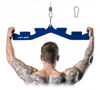 MOST GRIP LAT Pull Down Bar with 6 Ergonomic Handles, Neutral Grip LAT Pulldown Attachments for Whole Back Training, Wide Grip LAT Pulldown Bars for Home Gym Cable (Blue)
