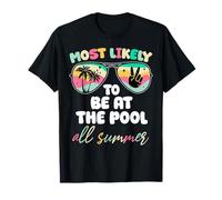 Most Likely To At The Pool All Summer Funny Teacher Kids T-Shirt
