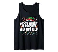 Most Likely to Be Mistaken as an Elf Cute Christmas Party Tank Top