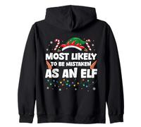 Most Likely to Be Mistaken as an Elf Cute Christmas Party Zip Hoodie