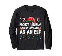 Most Likely to Be Mistaken as an Elf Cute Xmas Party Costume Long Sleeve T-Shirt
