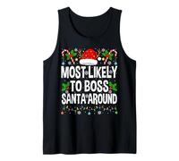 Most Likely to Boss Santa Around Family Matching Christmas Tank Top
