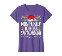 Most Likely To Boss Santa Around Funny Family Christmas T-Shirt