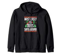 Most Likely To Boss Santa Around Zip Hoodie