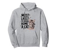 Most Likely To Bring Home A Cat Kitten Cat Lover Pullover Hoodie