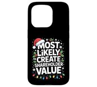 Most Likely To Create Shareholder Value Funny Xmas Pattern Case for iPhone 15 Pro