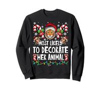 Most Likely to Decorate Her Tiger Animal Ugly Christmas Sweatshirt