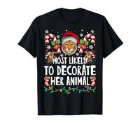 Most Likely to Decorate Her Tiger Animal Ugly Christmas T-Shirt