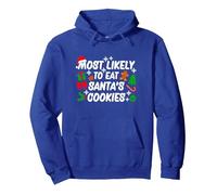 Most Likely To Eat Santa's Cookies Pullover Hoodie, Adult Unisex, Royal Blue, Medium