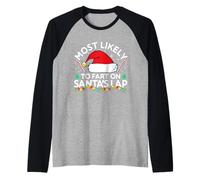 Most Likely to Fart On Santa's Lap Family Matching Christmas Raglan Baseball Tee