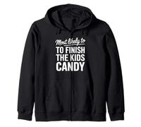 Most Likely to Finish the Kids Candy Funny Halloween Zip Hoodie