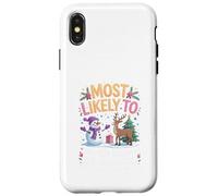 Most Likely To Get Run Over By A Reindeer Christmas Humor Case for iPhone X/XS