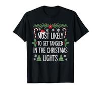 Most Likely To Get Tangled In The Christmas Lights Pajamas T-Shirt