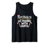 Most Likely to Go Fishing with Santa Funny Christmas Tank Top