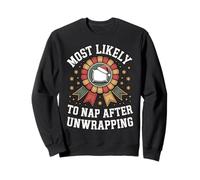Most Likely To Nap After Unwrapping Funny Christmas Sweatshirt