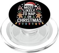 Most Likely To Nap On Christmas Holiday Party Santa Lovers PopSockets PopGrip for MagSafe