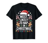 Most Likely to Nap On Christmas Holiday Party Santa Lovers T-Shirt