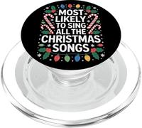 Most Likely To Sing All The Christmas Songs Caroling Music PopSockets PopGrip for MagSafe