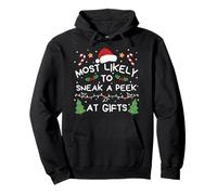 Most Likely to Sneak A Peek at gifts Christmas Family Pullover Hoodie