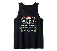 Most Likely to Sneak A Peek at Gifts Christmas Family Tank Top
