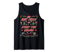 Most Likely to Start The Drama Christmas Design Tank Top