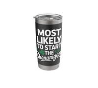 Most Likely to Start The Shenanigans Saint Patrick’s Day Stainless Steel Insulated Tumbler
