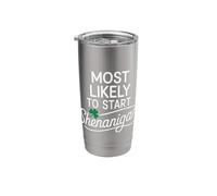 Most Likely to Start The Shenanigans Saint Patrick’s Day Stainless Steel Insulated Tumbler