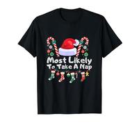 Most Likely to Take A Nap T-Shirt, Men, Black, Large