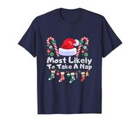 Most Likely to Take A Nap T-Shirt, Men, Navy Blue, XX-Large