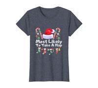 Most Likely to Take A Nap T-Shirt, Women, Heather Blue, X-Large