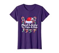 Most Likely to Take A Nap T-Shirt, Women, Purple, Medium