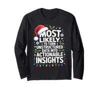 Most Likely to Turn Data Into Actionable Insights Xmas Humor Long Sleeve T-Shirt