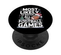 Most Likely To Watch All The Football Games Fantasy League PopSockets Adhesive PopGrip