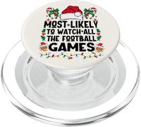 Most Likely to Watch All The Football Games pajamas Matching PopSockets PopGrip for MagSafe