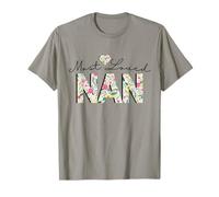 Most Loved Nan, Floral cute NAN Gift From Grandkids T-Shirt