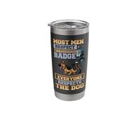 Most Men Respect The Badge Police German Shepherd Stainless Steel Insulated Tumbler