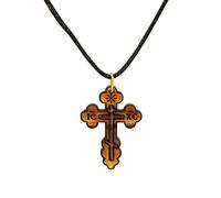 Most Original Gifts & Jewelry Original Bethlehem Olive Wood Eastern Cross Pendant On String Necklace