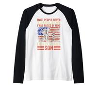 Most People Never Meet Their Heroes I was Raised By Mine I'm Raglan Baseball Tee