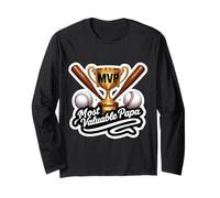 Most Valuable Papa Baseball Dad Coach Player Father's Day Long Sleeve T-Shirt