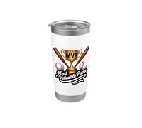 Most Valuable Papa Baseball Dad Coach Player Father's Day Stainless Steel Insulated Tumbler