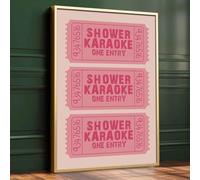 Mostemauo Vintage Ticket Canvas Wall Art Shower Karaoke Ticket Wall Art Trendy Retro Canvas Wall Art Vintage Print Funny Wall Art Modern Home Decor 16x24inch No Frame