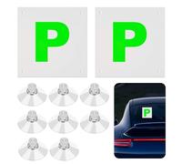 MOSTFUN 2 Pack Reflective Magnetic P Plates for Car, Removable Magnetic Learner Driving P Plates with 8 Suction Cups, Reflective At Night, Safe Driving, for Car Learners (P)