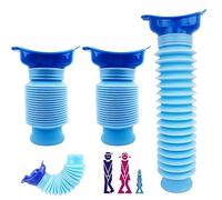 MOSTFUN 2 Pcs Shrinkable Urinal, 750ml Male Female Portable Mobile Toilet Potty Pee Urine Bottle, Reusable Male Woman Emergency Urinal Camping Car Travel Traffic Jam and Queuing (Blue)